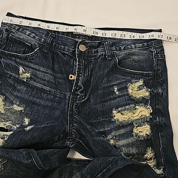 Mens Embellish nyc  distressed side abd ankle zipper jeans 34 - Picture 7 of 9